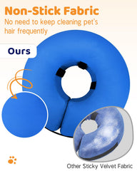 Supet lightweight inflatable neck support collar worn by a dog.