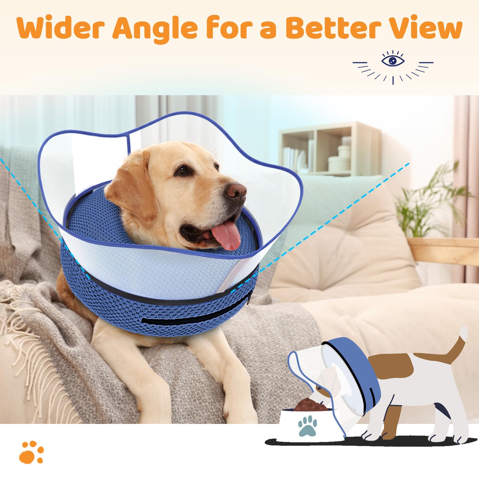Supet adjustable strap ensures snug, customizable donut collar fit.