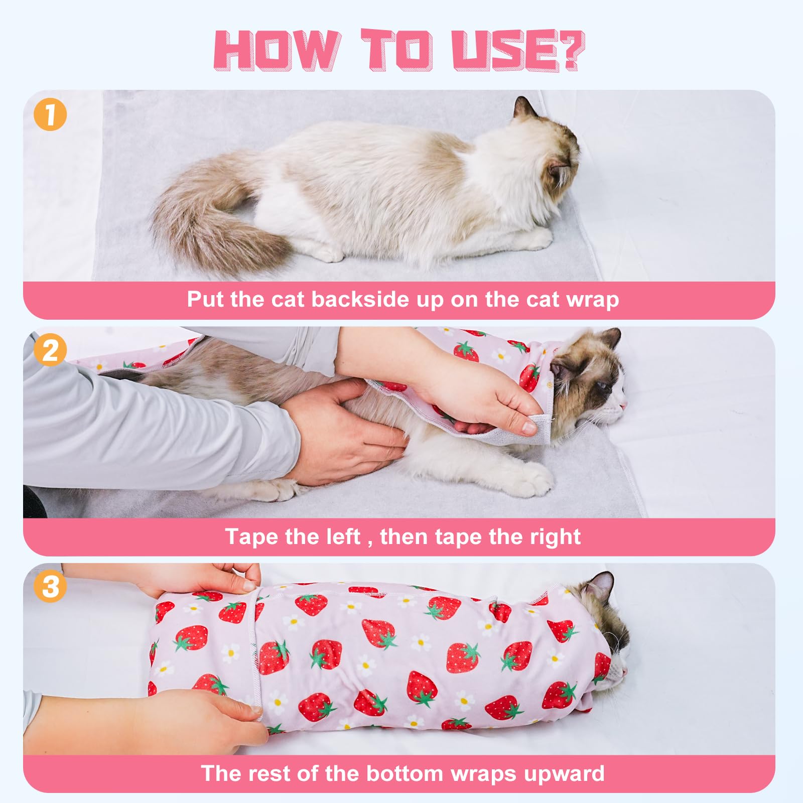 Supet Cat Grooming Wrap offers multi-use grooming support for nails, brushing, and more.