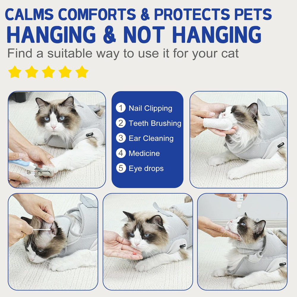 Supet hammock adjustable leg straps ensure a snug, escape-free grooming experience.