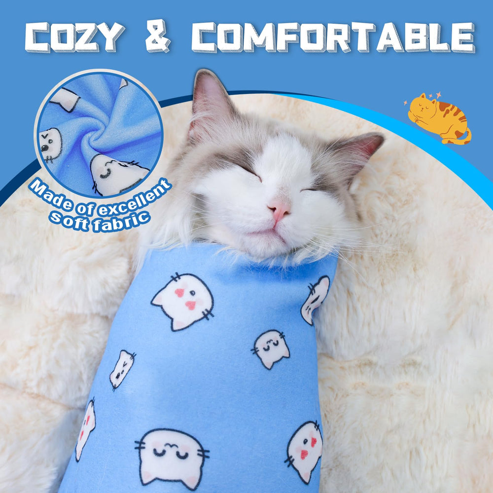 Supet Cat Wrap secures cat for safe nail clipping.