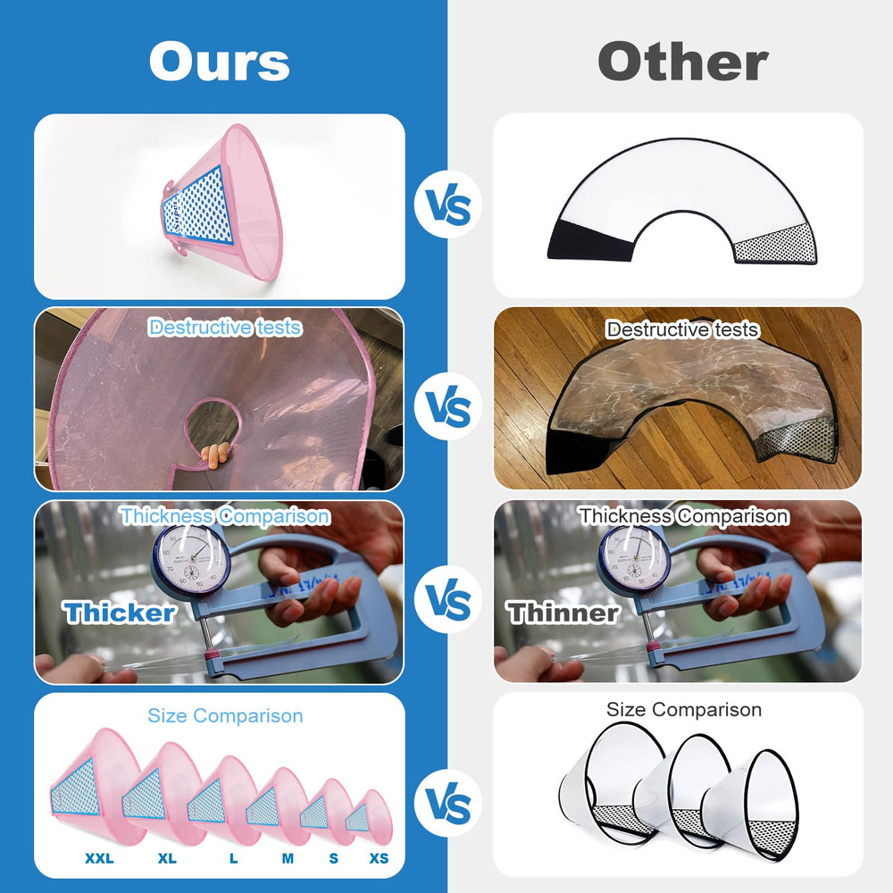 Supet cone collar available in multiple sizes for dogs and cats.