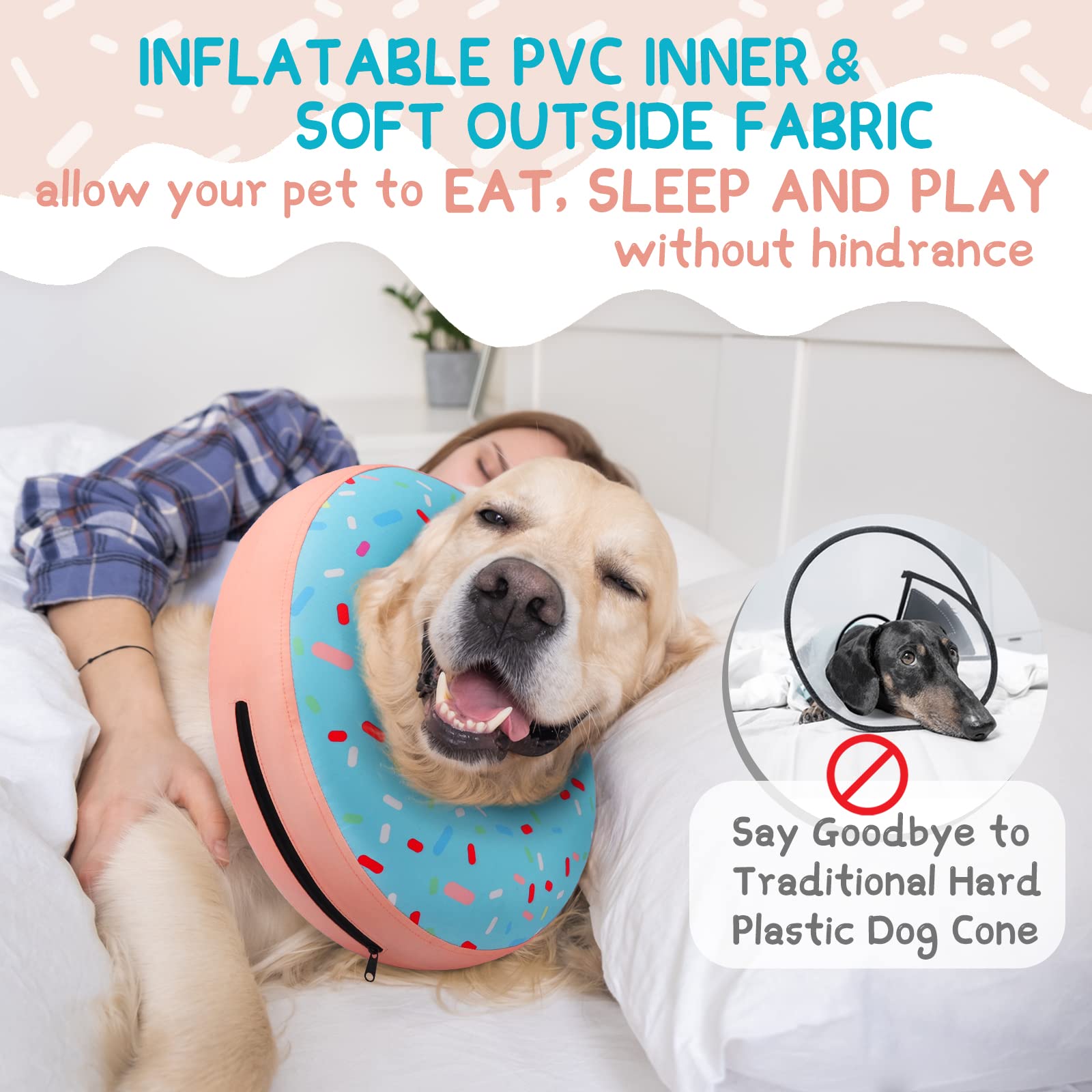Supet collar outer cover is easy to unzip and clean.
