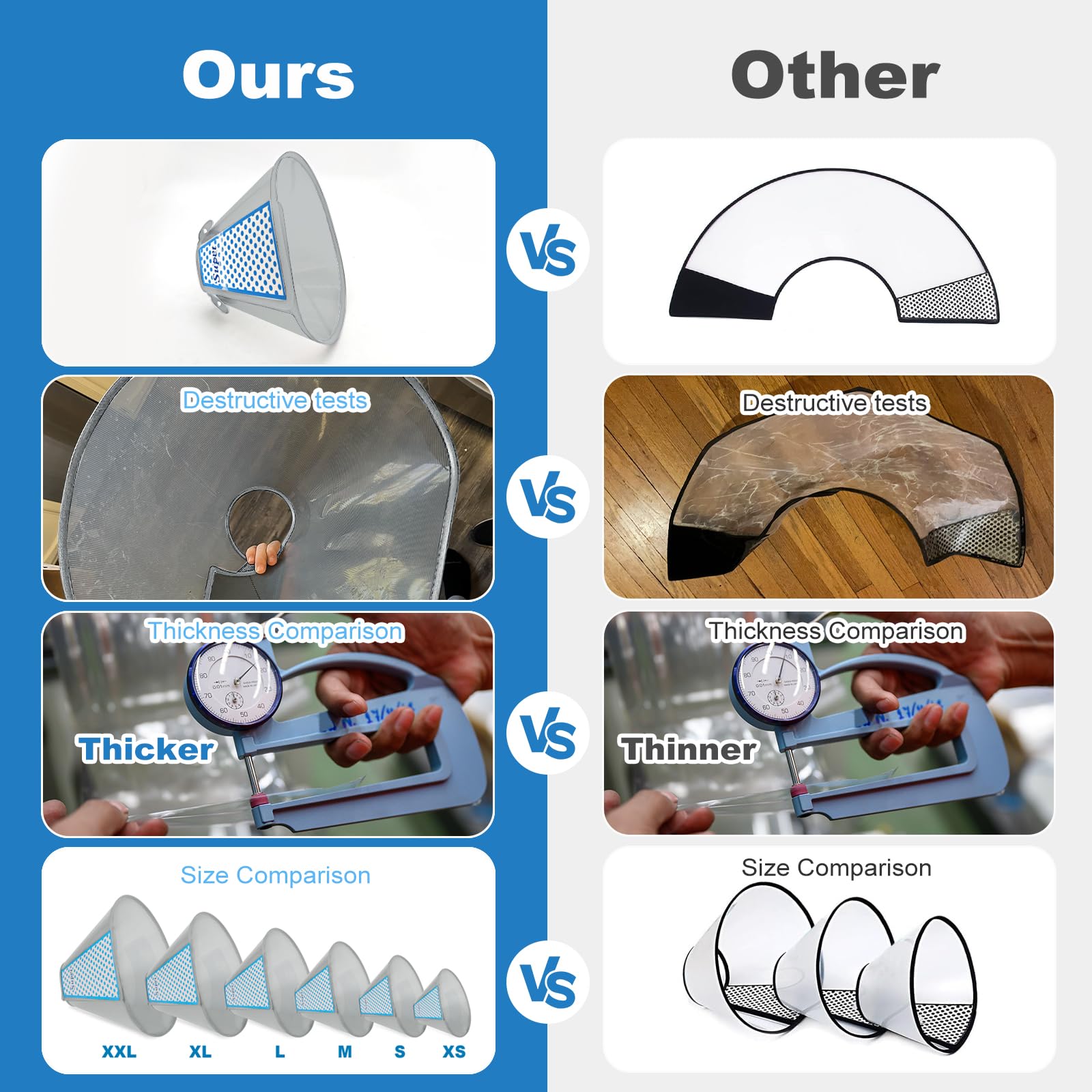 Supet dog cone collar lightweight PVC material stays comfortable