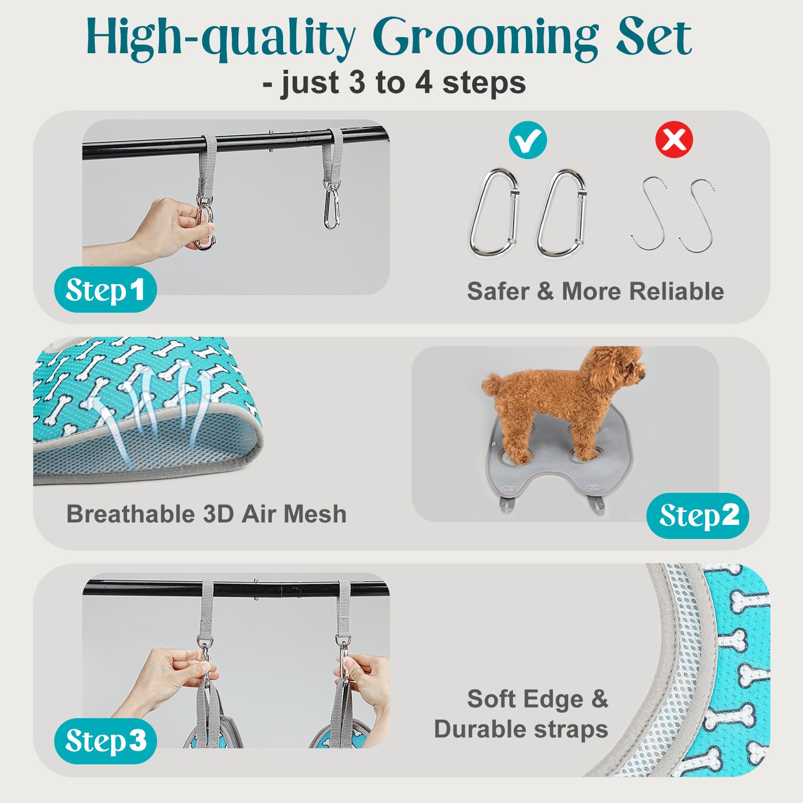 XS size of Supet hammock fits small dogs like Teddy and Kirky