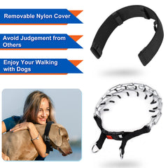 Supet dog prong collar stainless steel construction for durability.