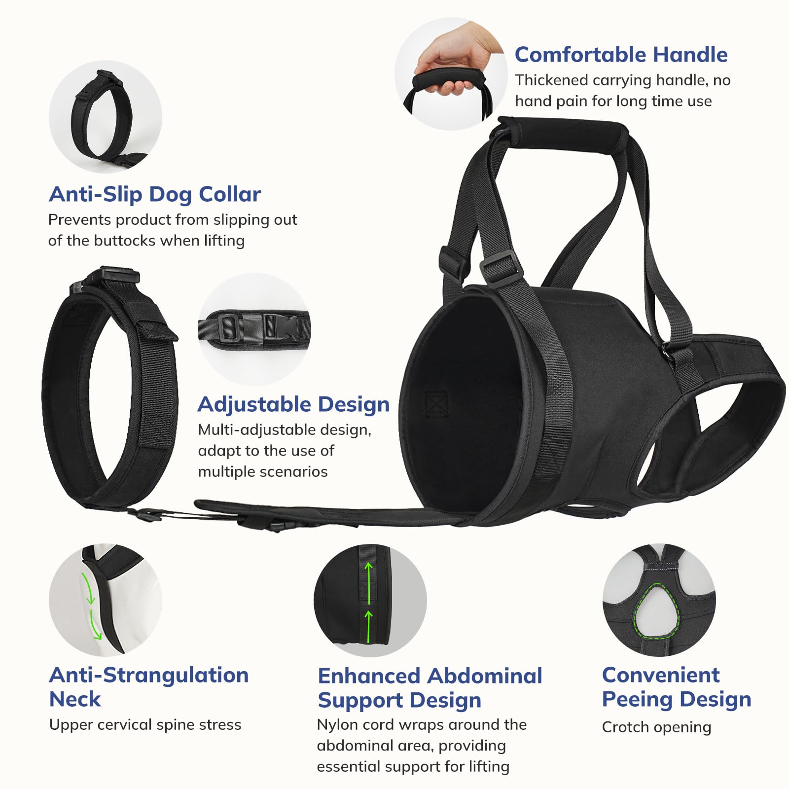 Supet dog sling breathable materials keep dogs comfortable during use.