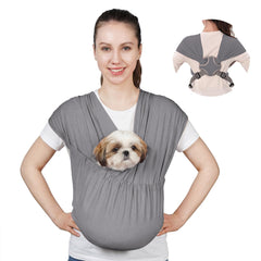 Supet dog sling dual-shoulder-straps enable comfortable daily walks.