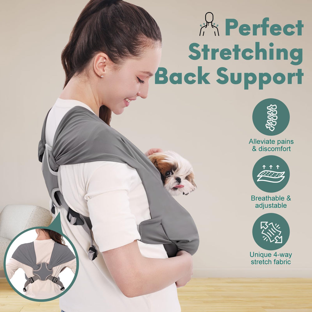 Supet dog sling hands-free-design allows multitasking while carrying your pet.