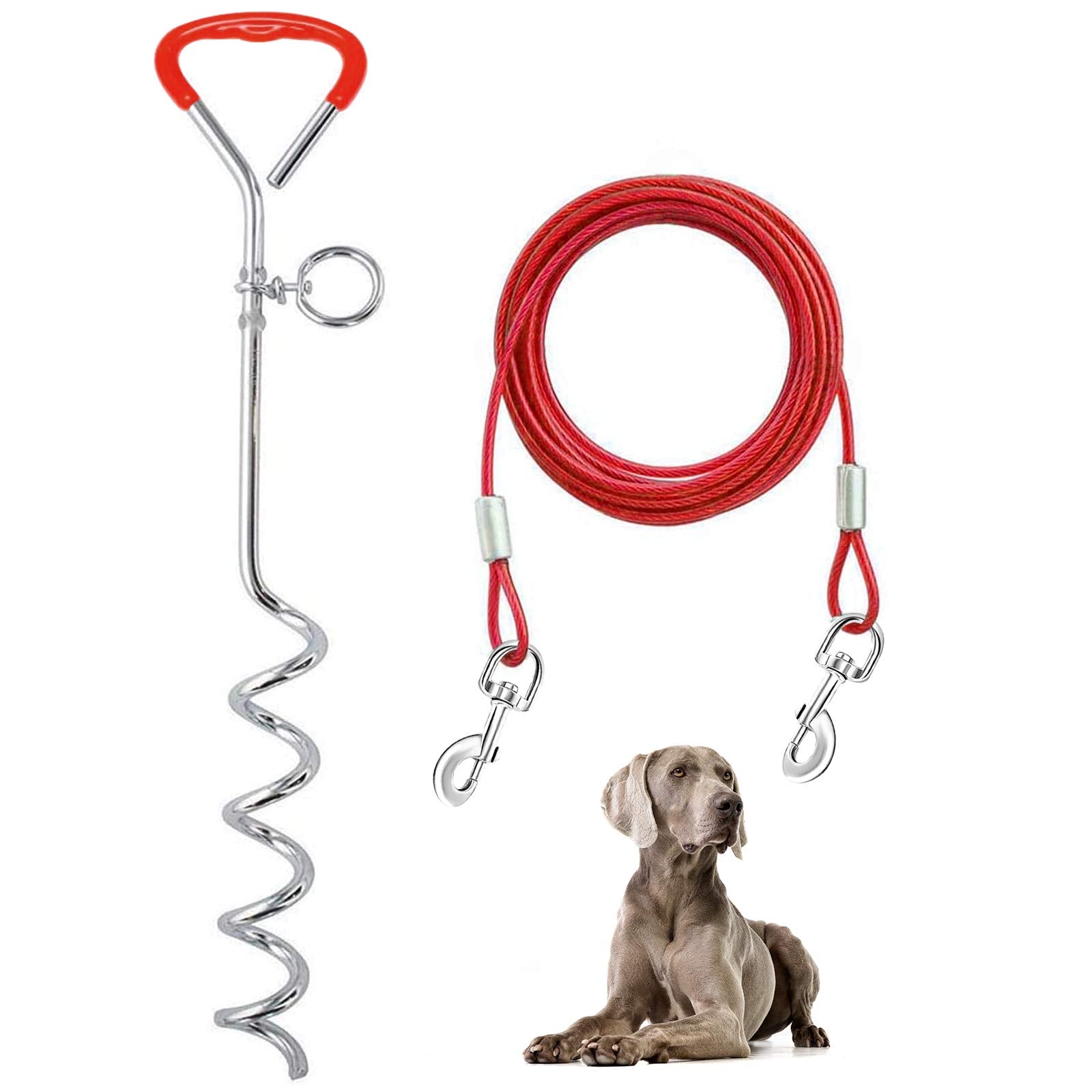 Supet dog tie-out cable 32 ft for safe outdoor exploration
