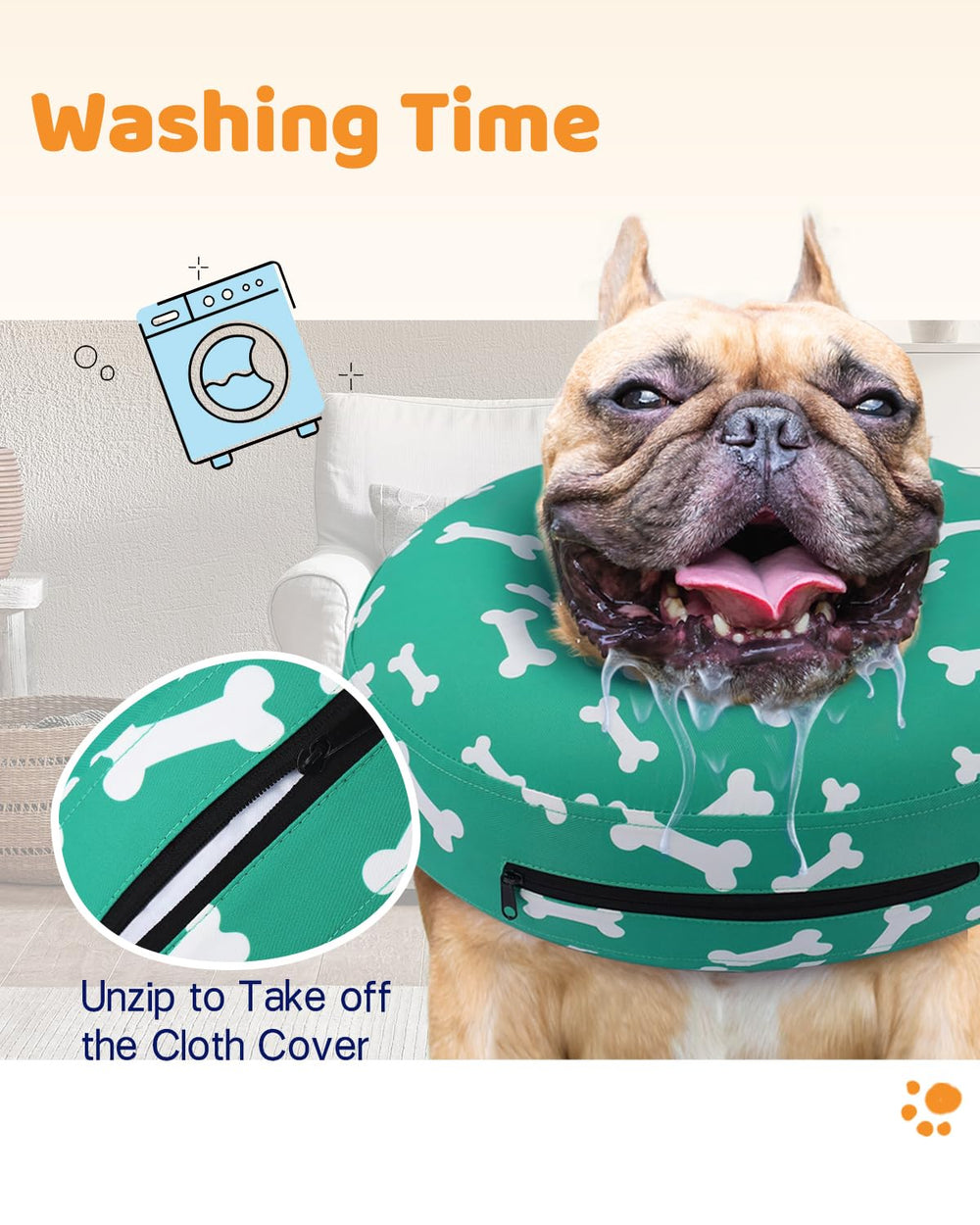 Supet donut collar fixed inner strap prevents slippage for a secure fit