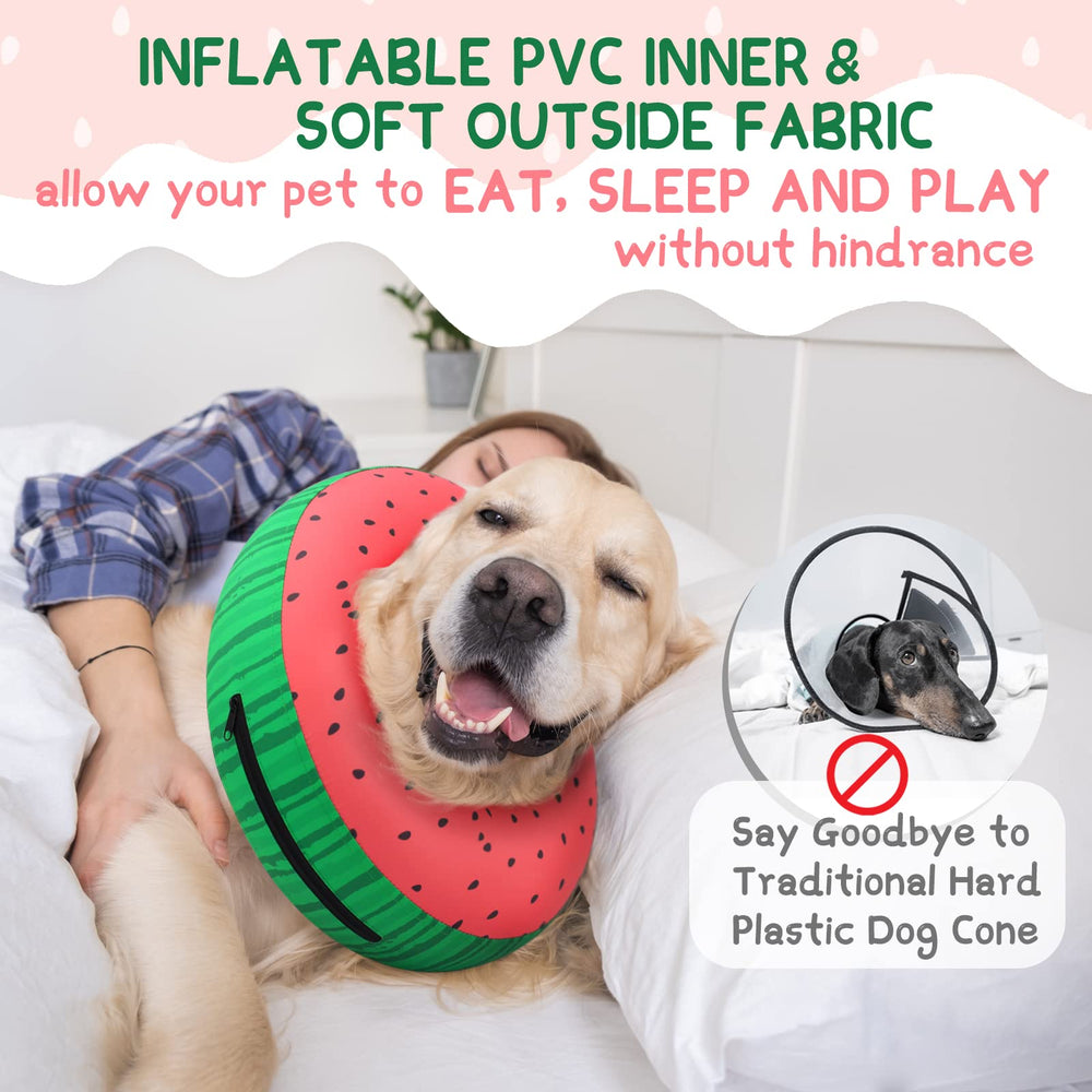 Supet donut collar inner air pillow provides soft neck support.