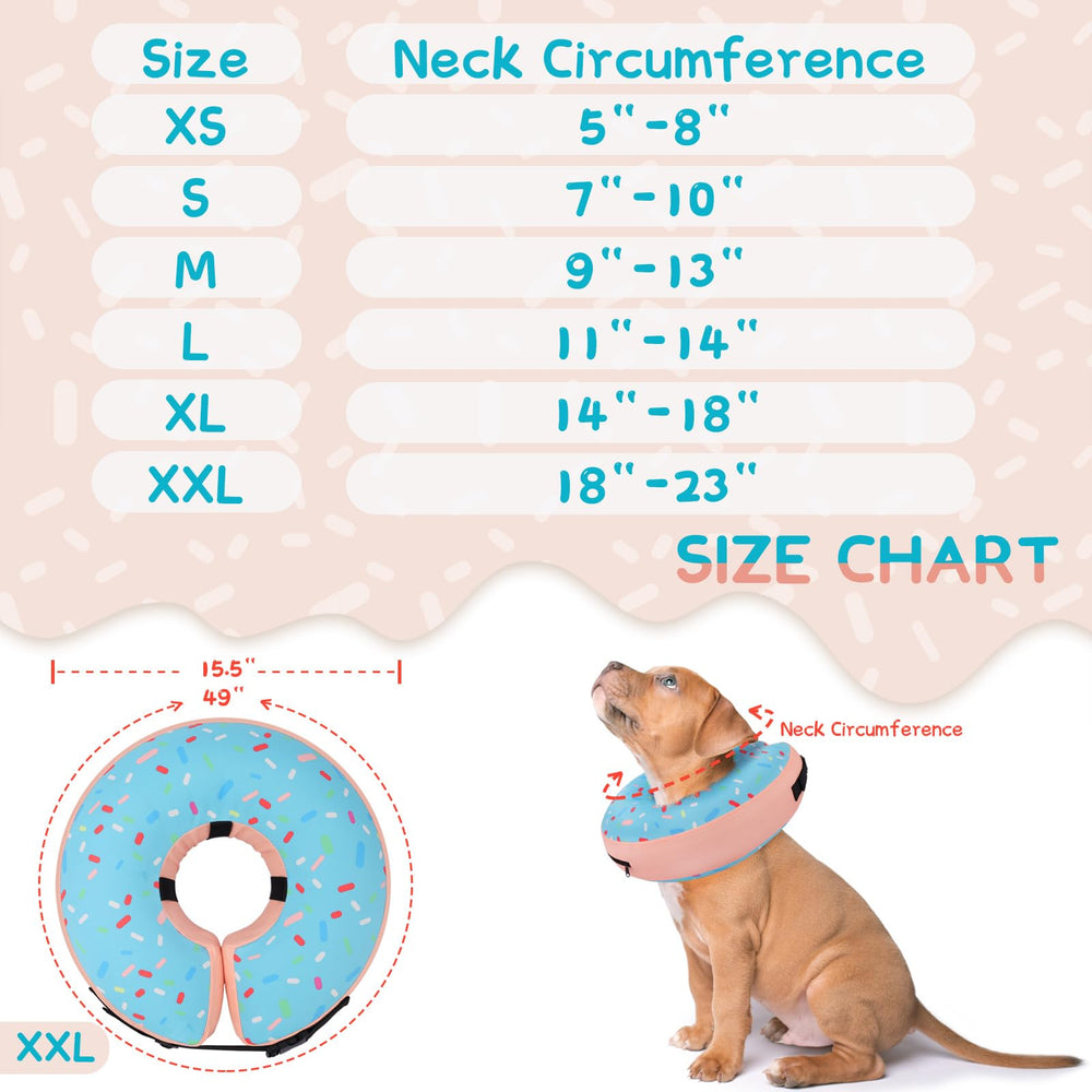 Supet donut-collar enables clear vision during play and exploration.