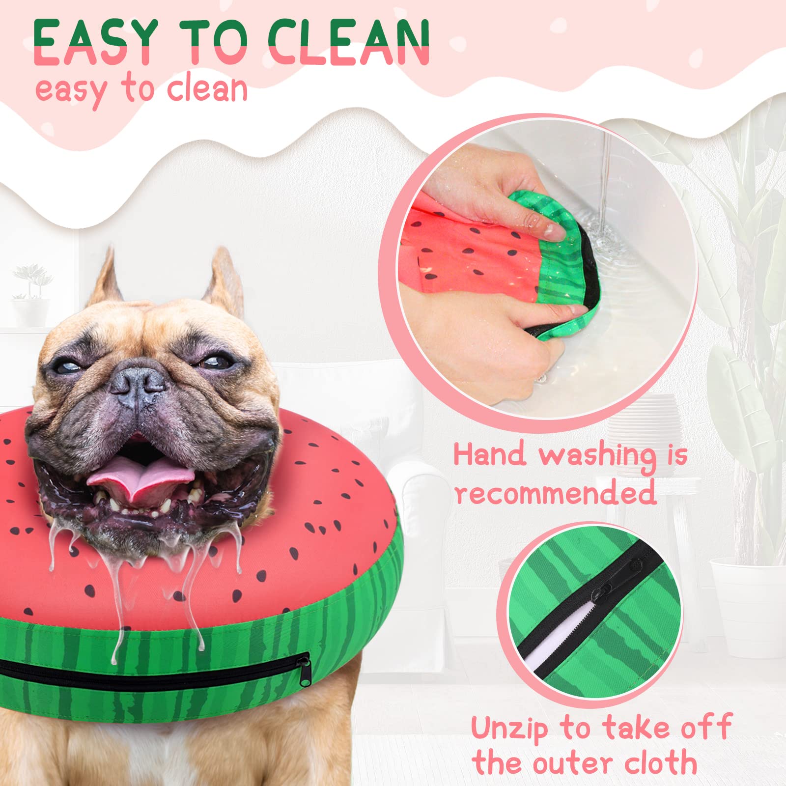 Supet donut collar worn by a dog showing comfortable fit.
