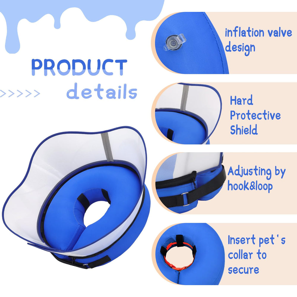 Supet donut cone size guide image showing how to choose the right fit for your dog.