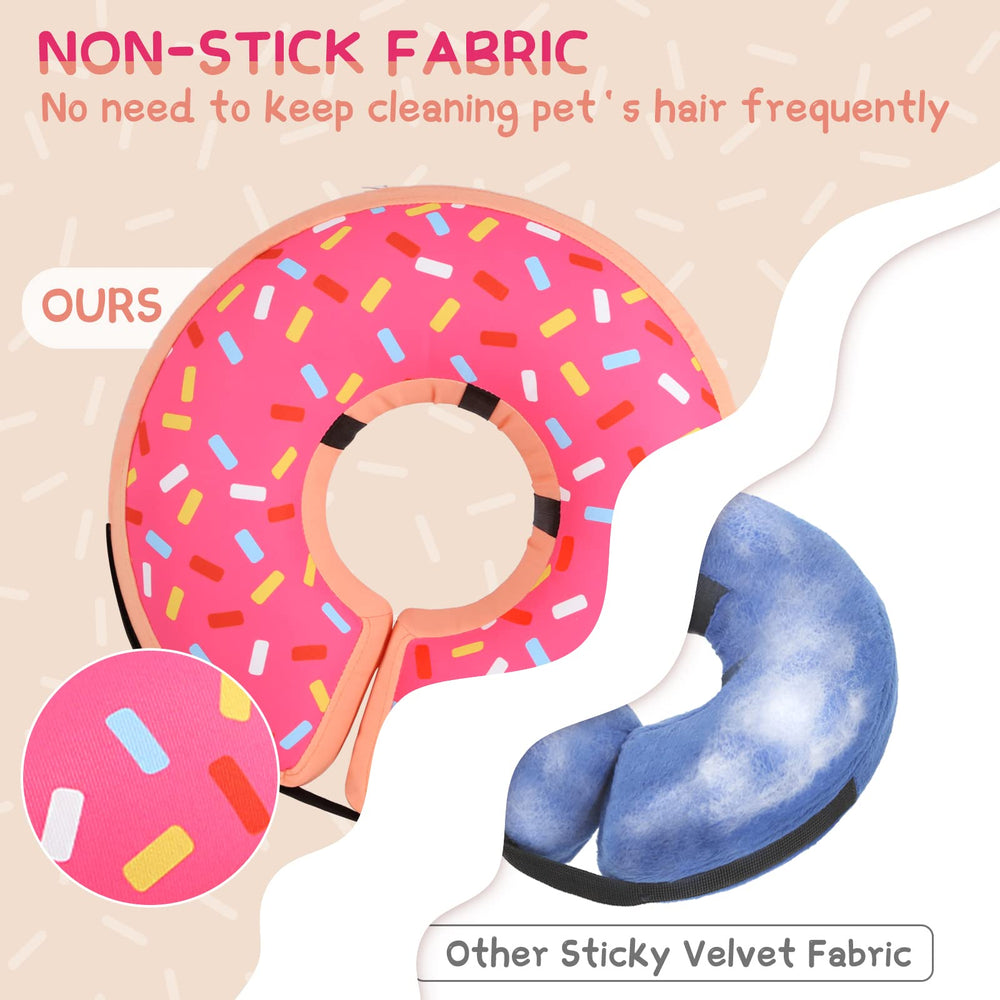Supet donut-shaped collar doubles as a soft neck pillow for rest.
