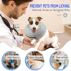 Supet donut-shaped dog collar close-up highlights plush cushioning for comfortable wear.