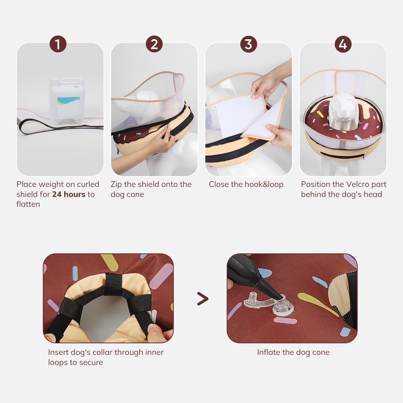 Supet easy-to-clean hair-resistant fabric on recovery collar