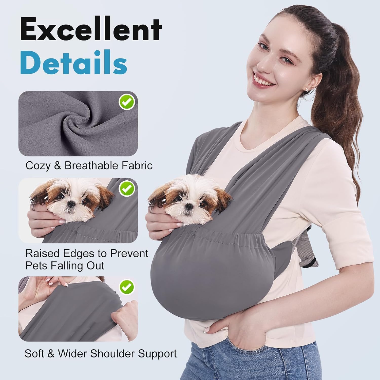 Supet gray regular-0-9-lbs fits small dogs and cats comfortably.