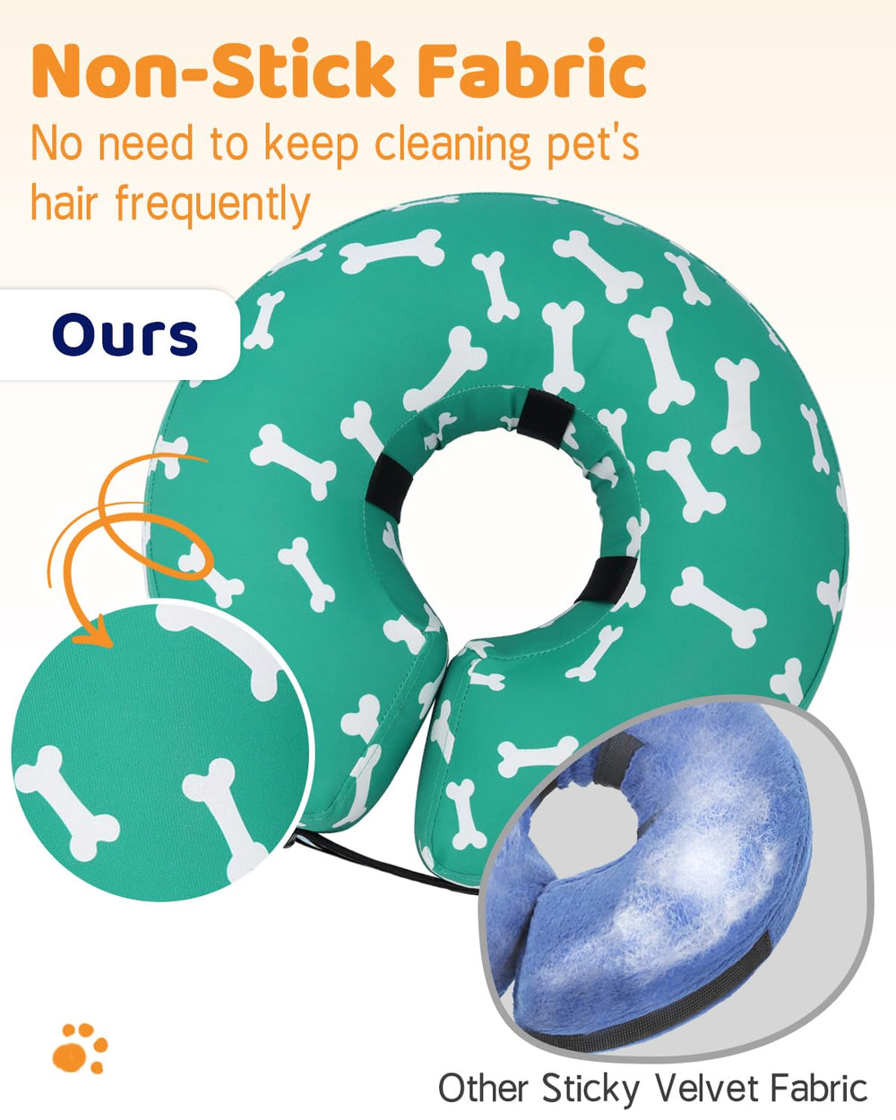 Supet inflatable cone provides adjustable neck fit for secure wear.