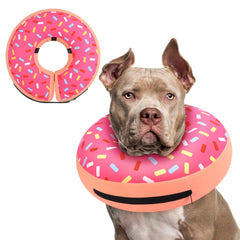 Supet inflatable cone collar side view showing protective donut design for post-surgery care.