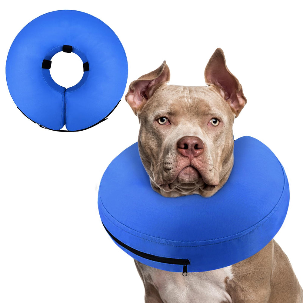 Supet inflatable dog cone neck donut protects the surgical area while allowing easy movement.