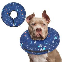 Supet inflatable dog cone neck donut image - barrier prevents licking wounds