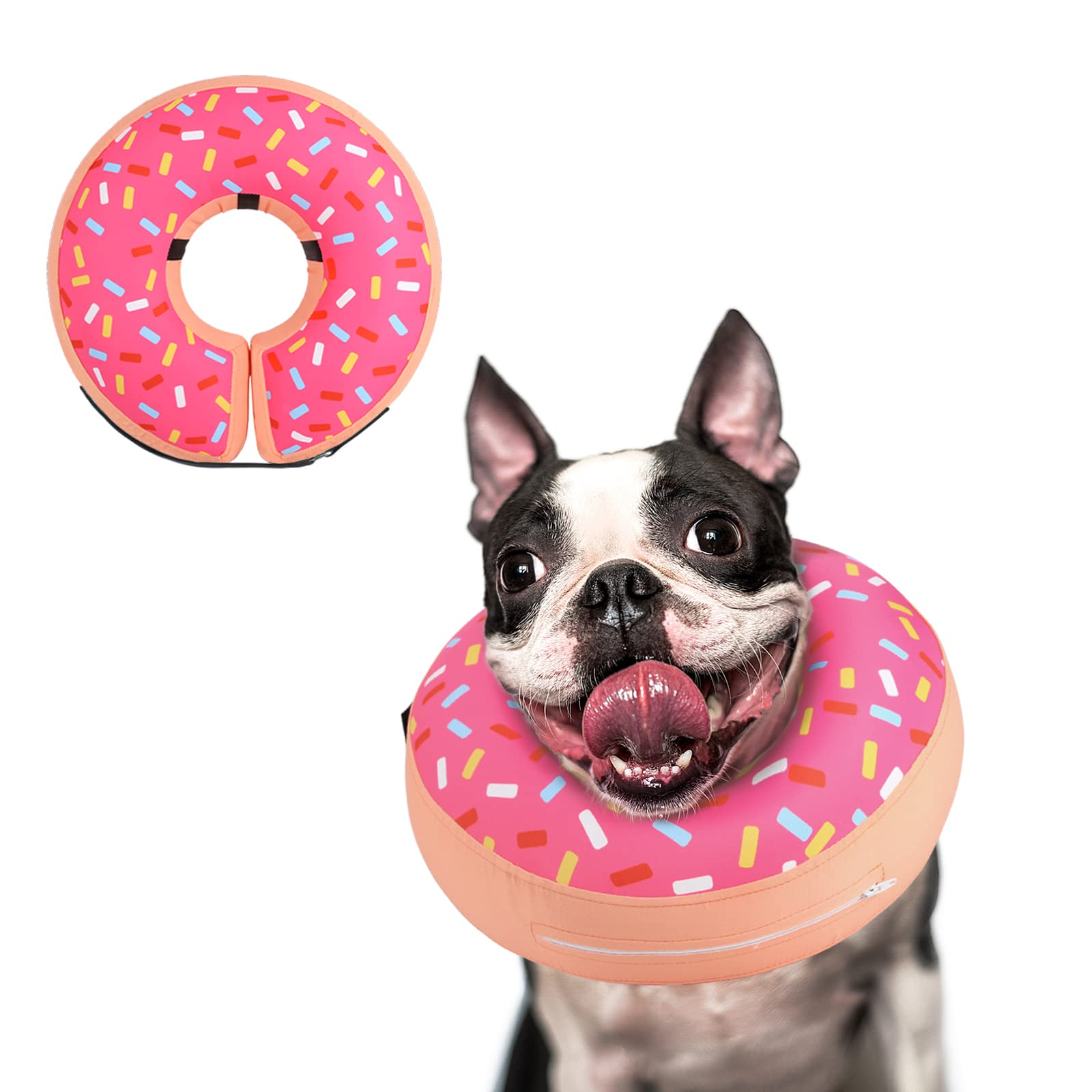 Supet inflatable dog cone neck donut provides post-surgery support and comfort.