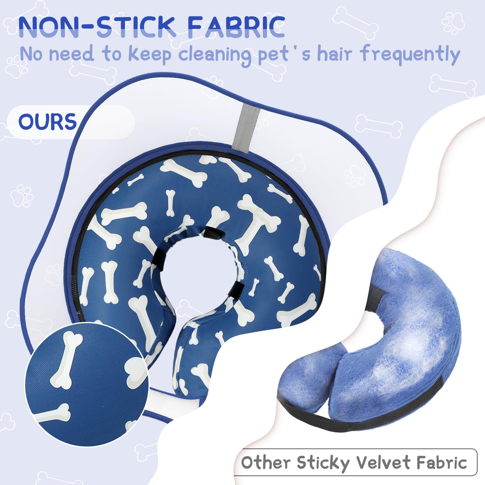 Supet detachable shield adds protection for injured areas and easier cleaning.