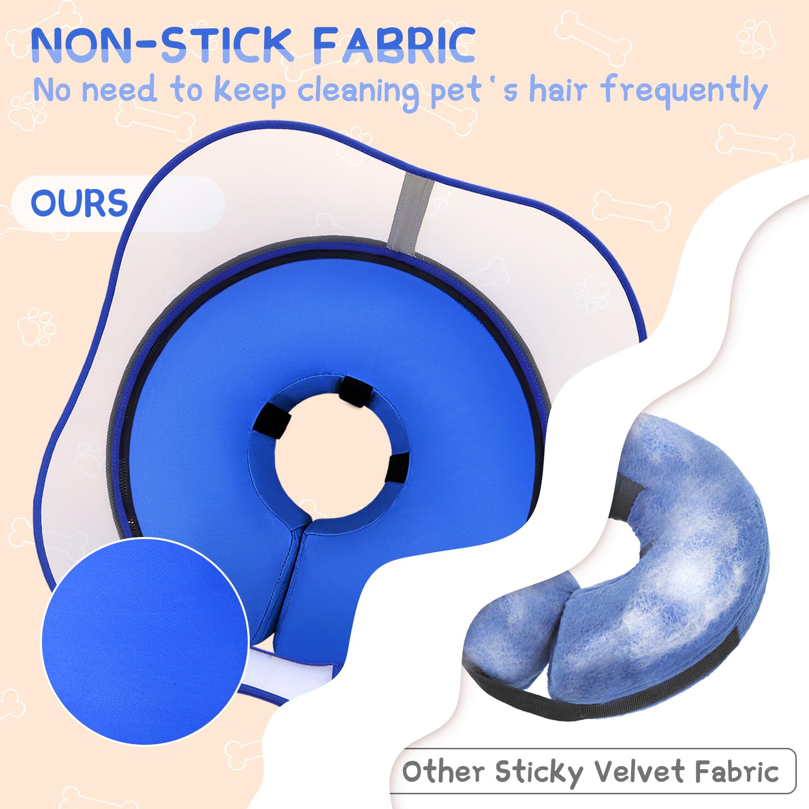 Supet interior strap secures the cone to a regular collar for a secure fit.