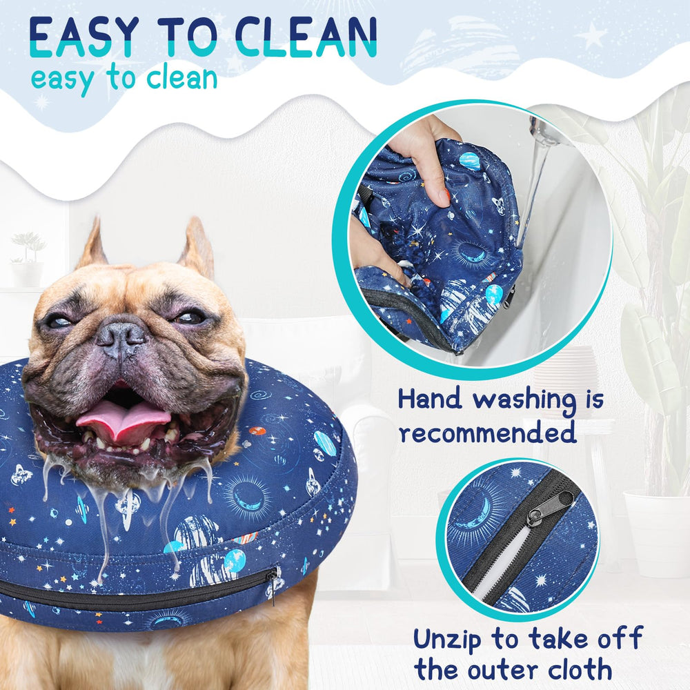 Supet lightweight dog cone worn by a calm pet with easy movement.