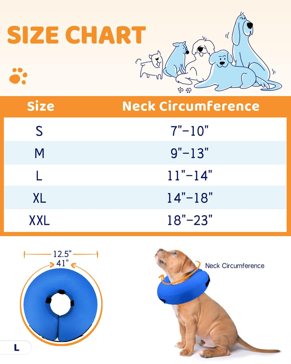 Supet post-surgery cone on a dog demonstrates unobtrusive protection.