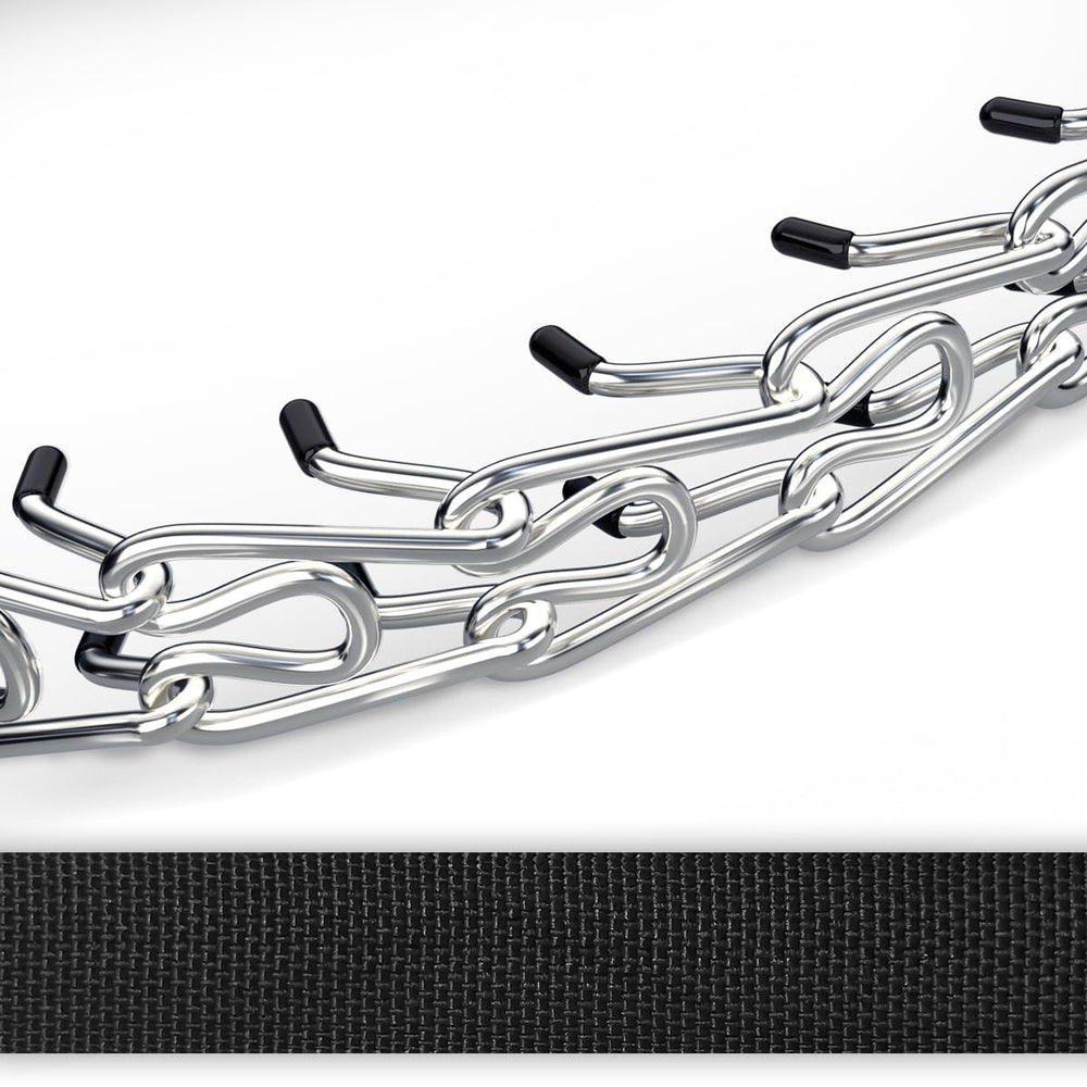 Supet prong collar includes an extra link for precise size adjustment.