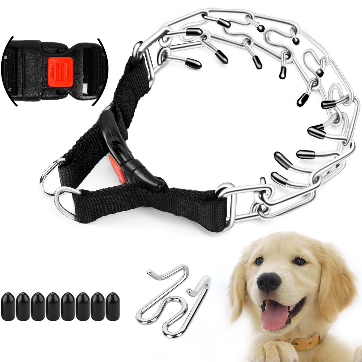 Supet prong collar packaging shown for easy shopping and storage.