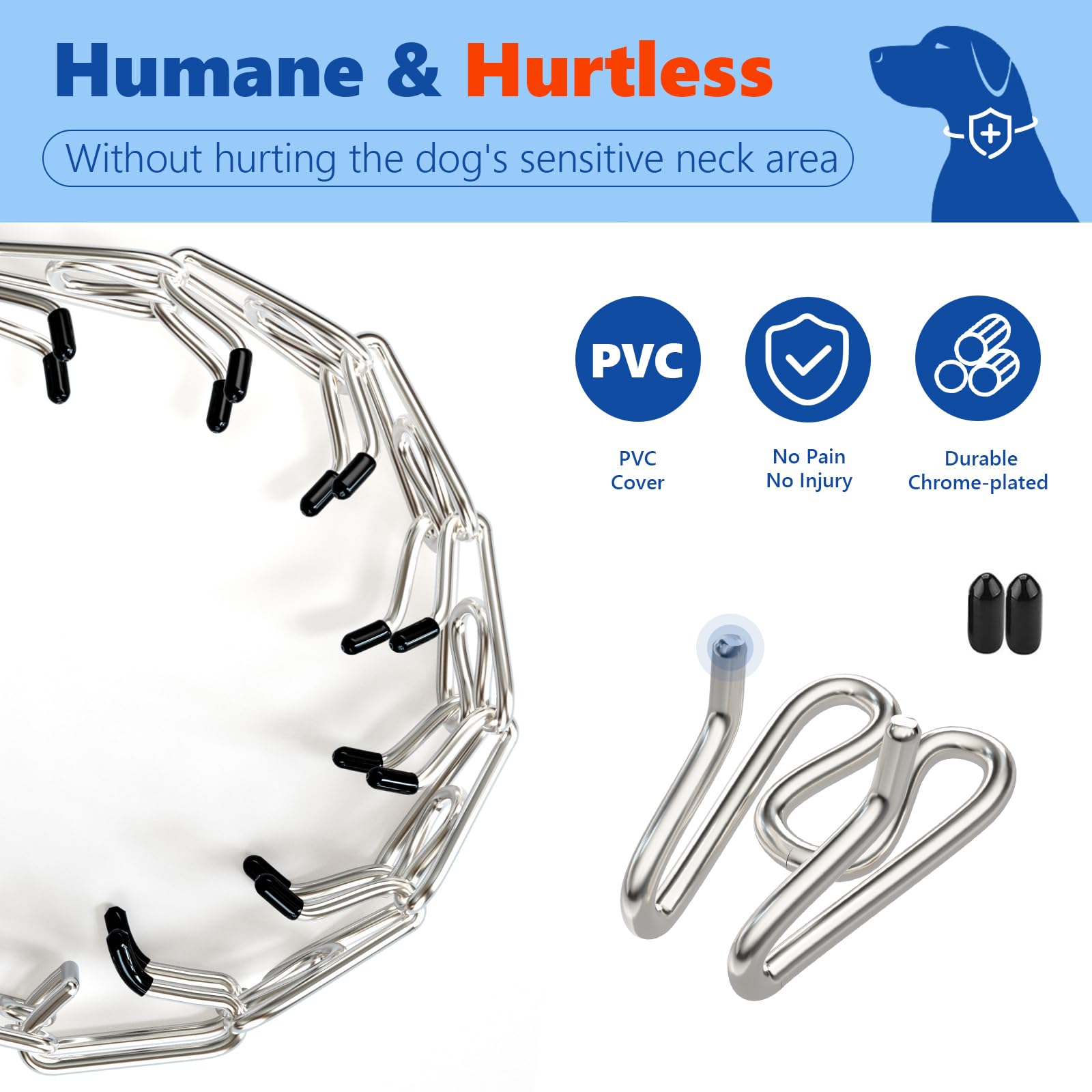 Supet prong collar quick-release buckle enables easy fitting and removal