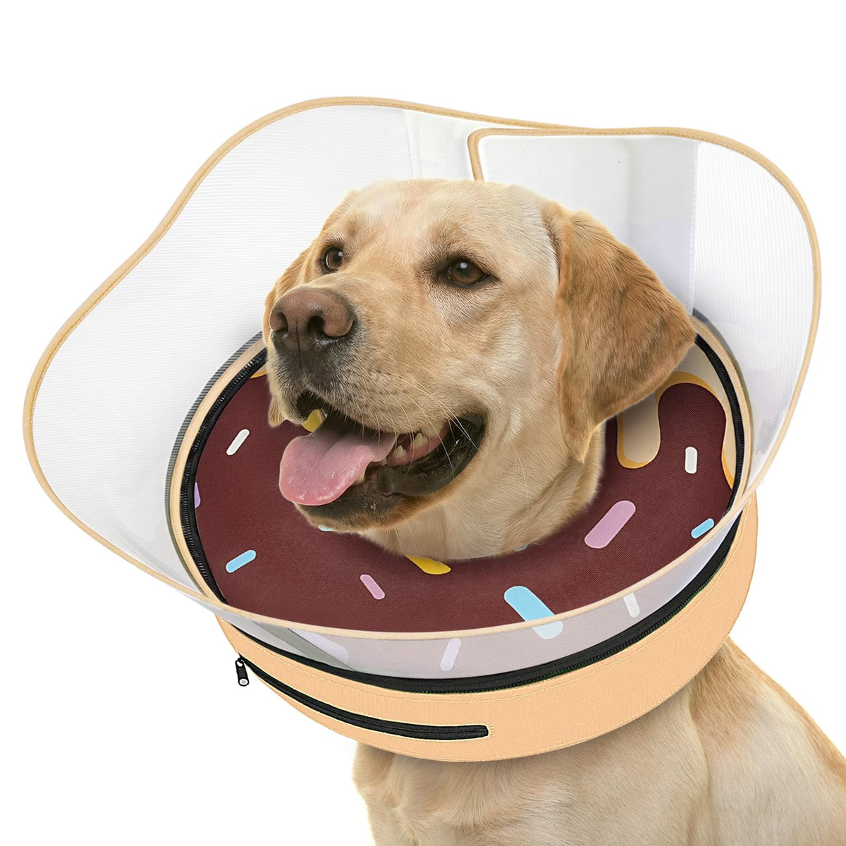 Supet raised inflatable dog cone donut design protects wounds while keeping vision open.