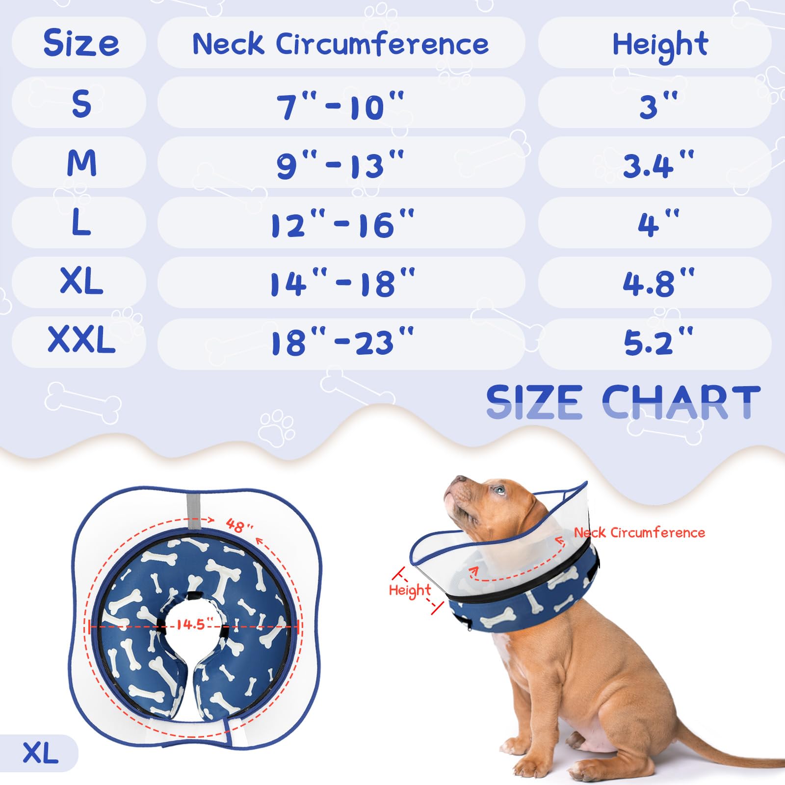 Supet inflatable cone with adjustable strap and hook and loop for precise sizing