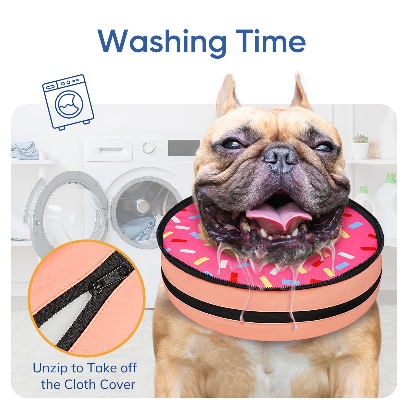Supet raised sponge dog cone safe recovery wear supports healing
