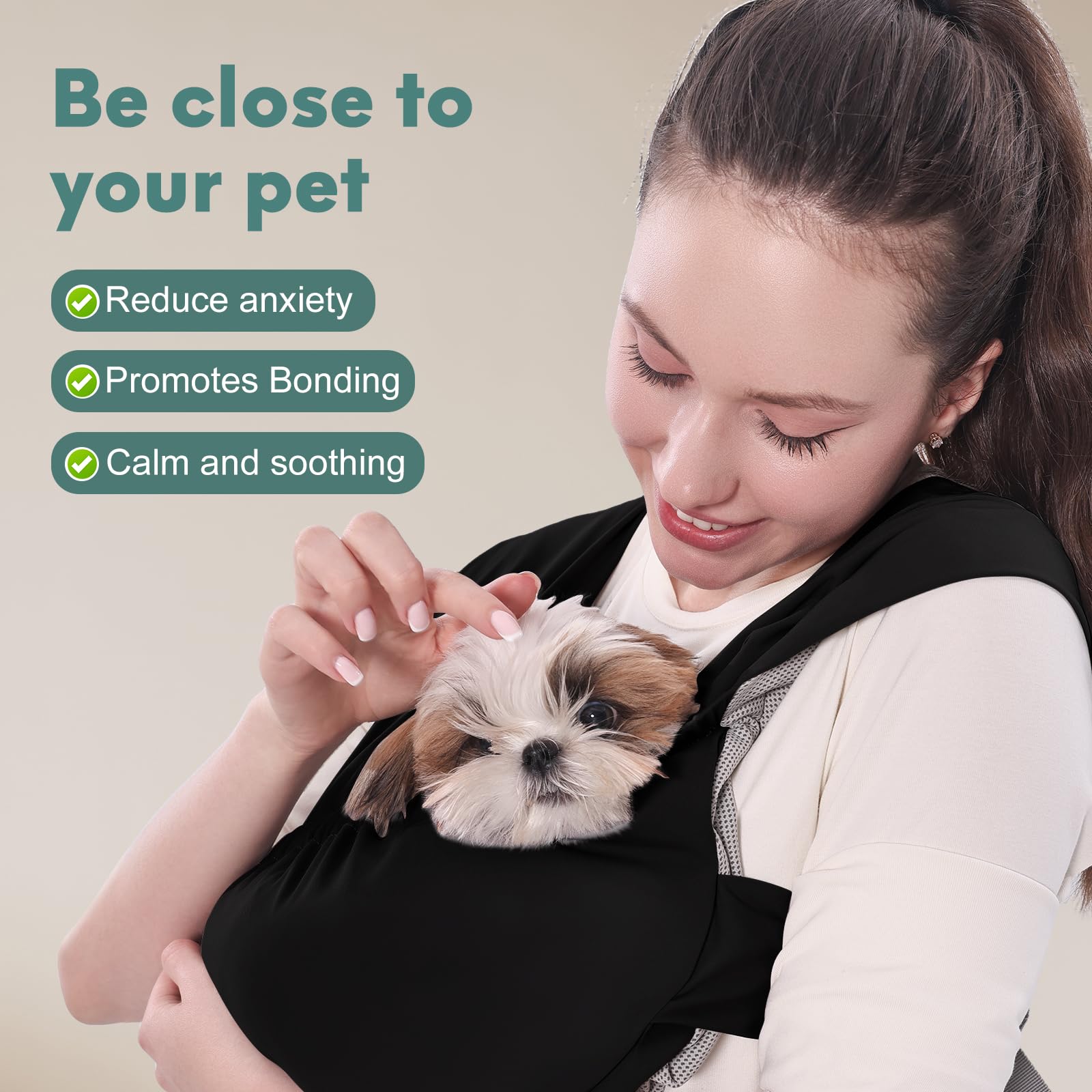 Supet Regular size fits dogs 0–9 pounds for lightweight, secure carry.