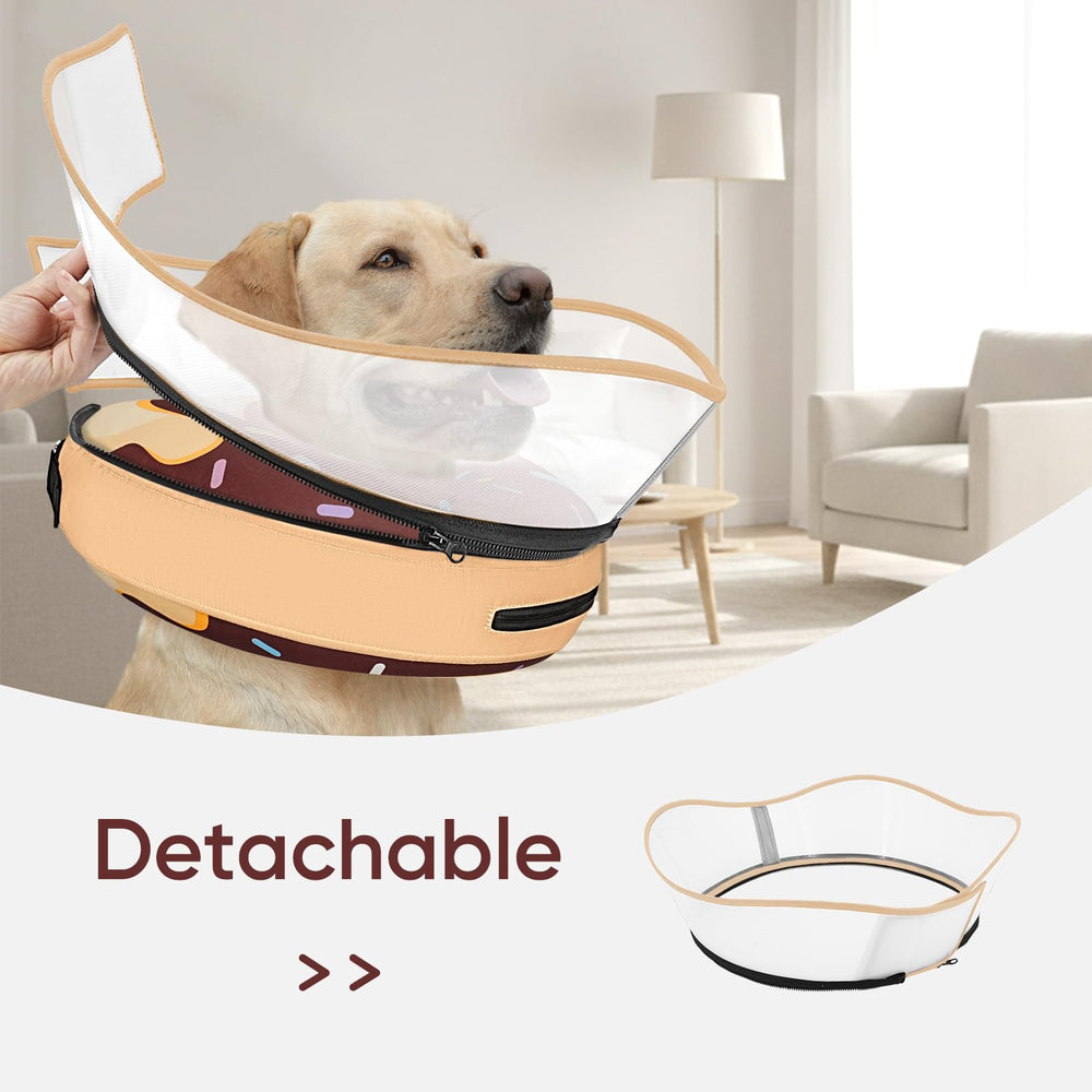 Supet removable shield protects wounds while dog rests
