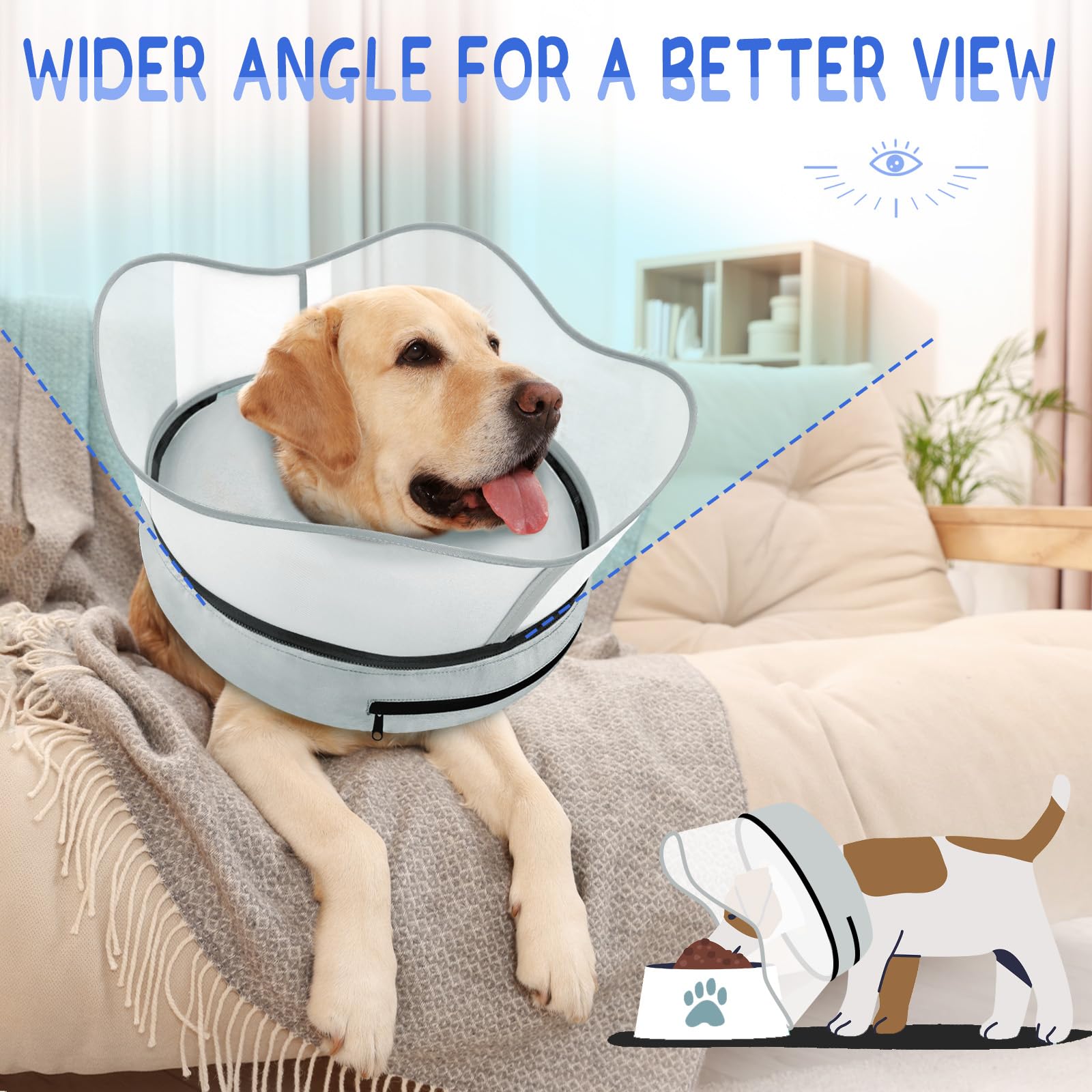 Supet soft comfort recovery collar doubles as a neck pillow for relaxation.