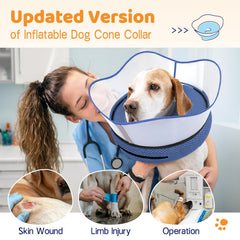 Supet soft pillow donut collar on dog for gentle recovery support.