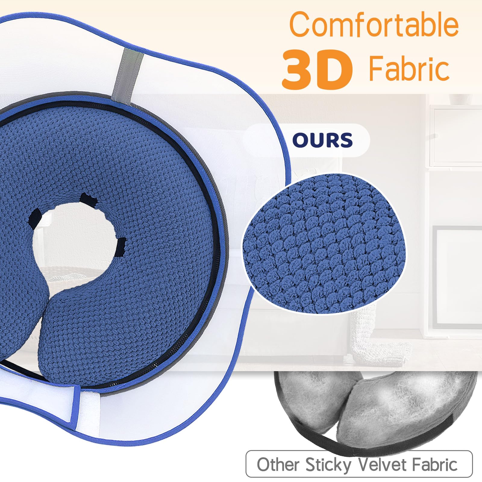 Supet wide-angle shield preserves visibility while preventing licking.