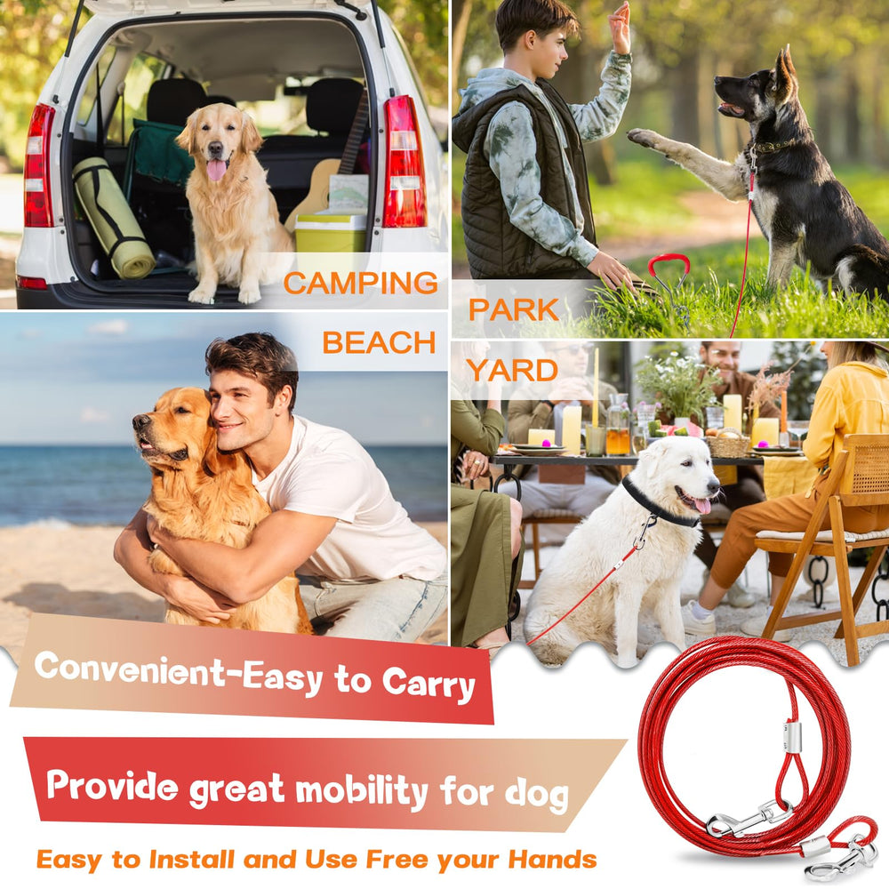 Supet yard and camping setup keeps dogs secure outdoors