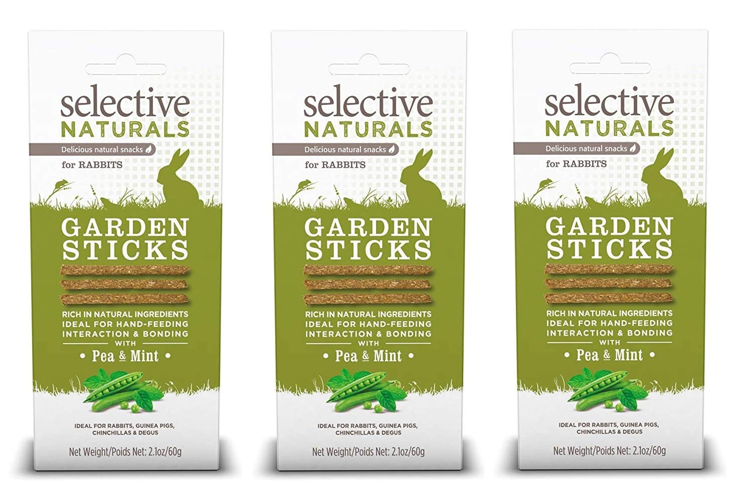 Supreme Garden Sticks pea and mint – rabbit treat for bonding during feeding.