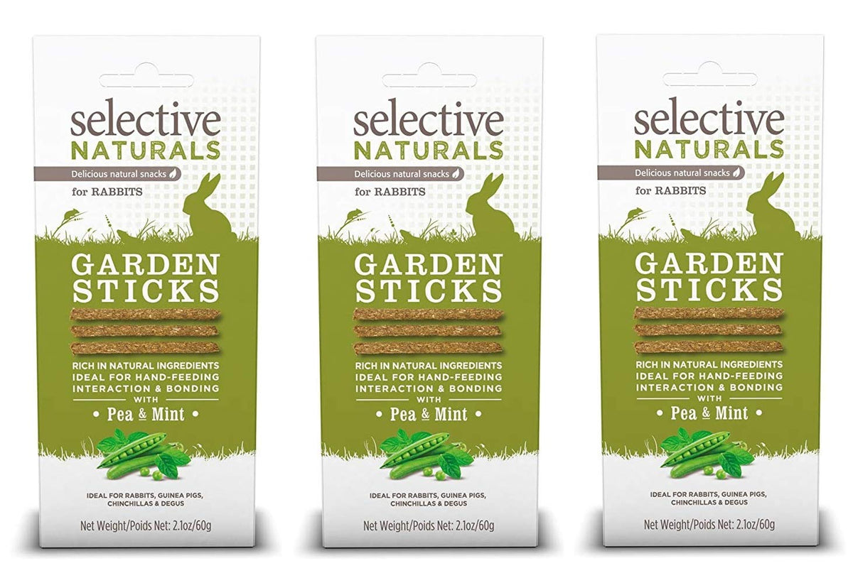 Supreme Garden Sticks pea and mint – rabbit treat for bonding during feeding.