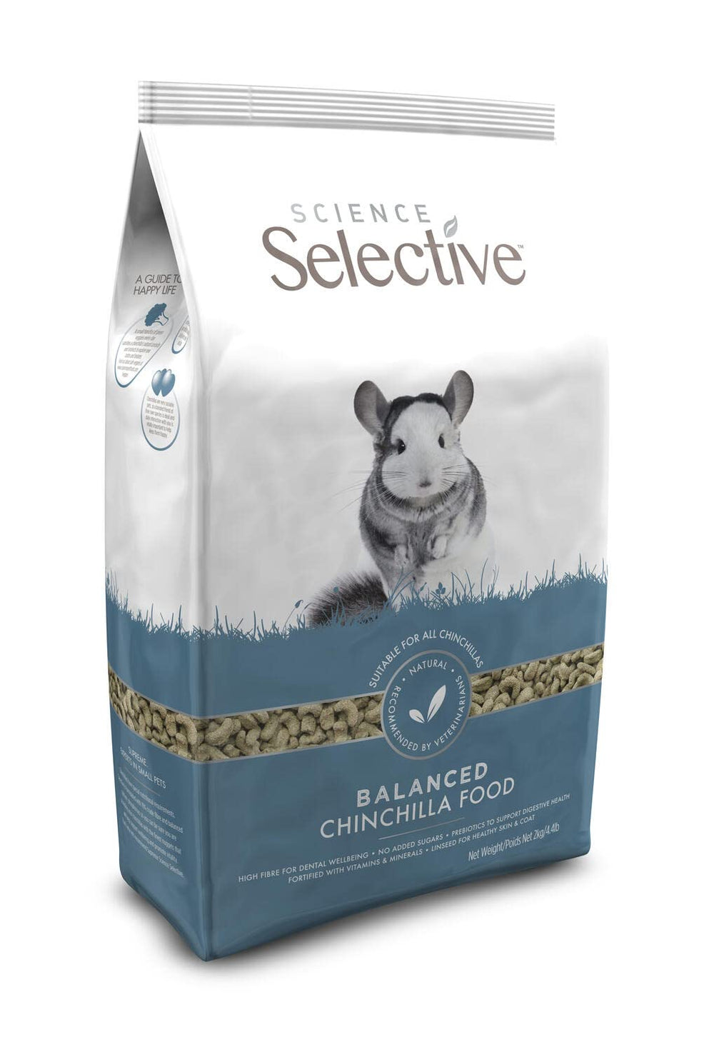 Science Selective chinchilla food promotes a glossy coat through linseed.