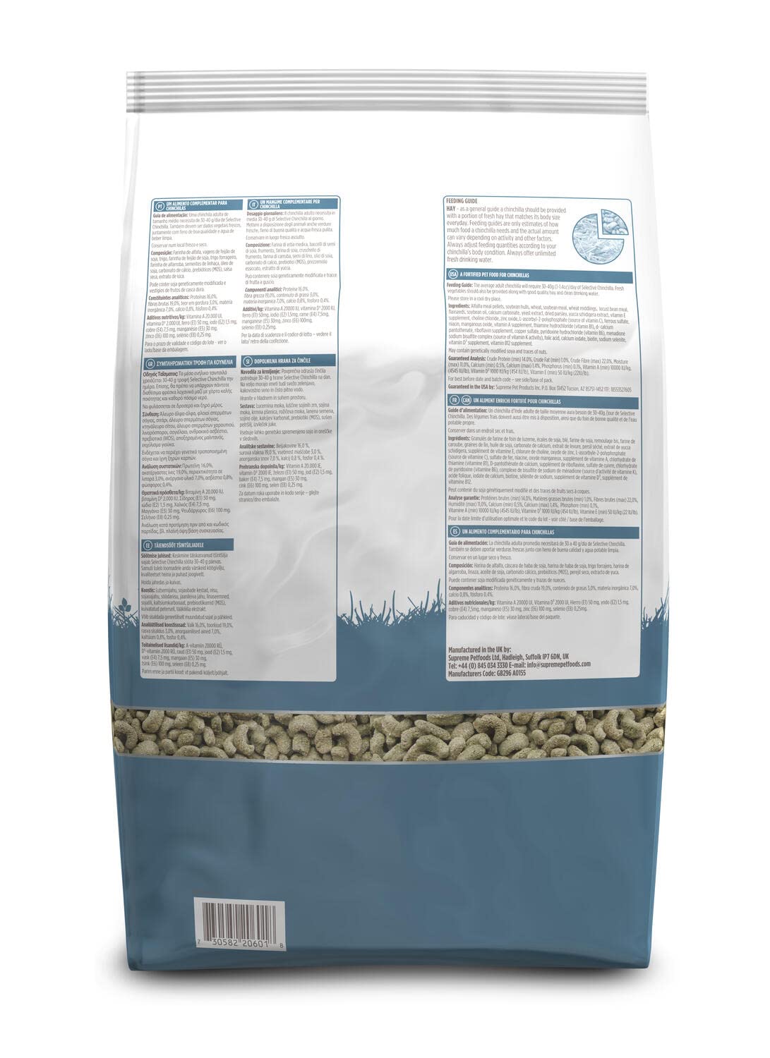 Science Selective chinchilla kibble close-up reveals natural ingredients.