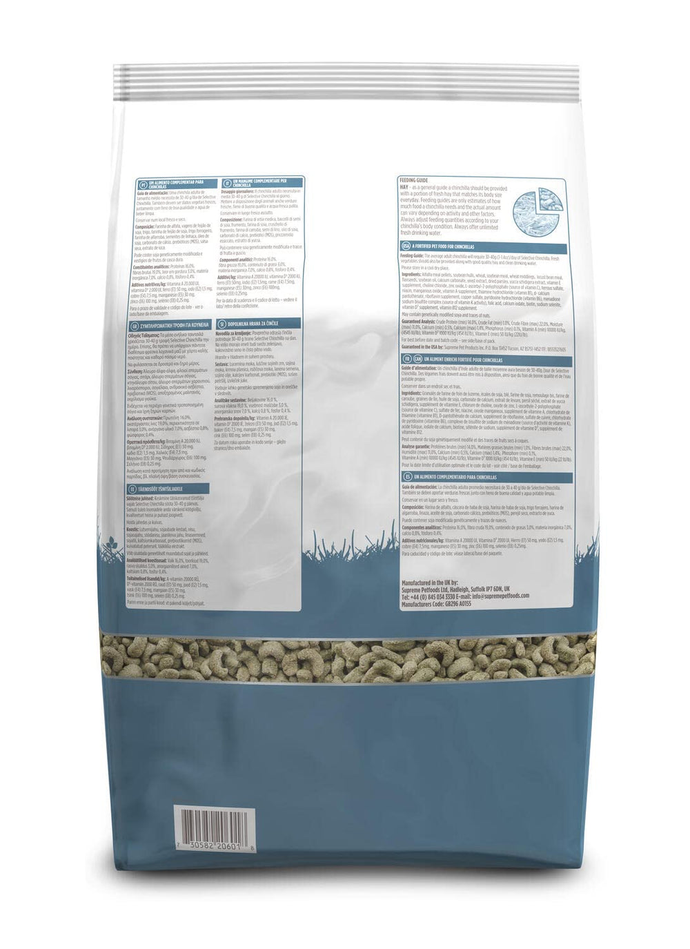 Science Selective chinchilla kibble close-up reveals natural ingredients.