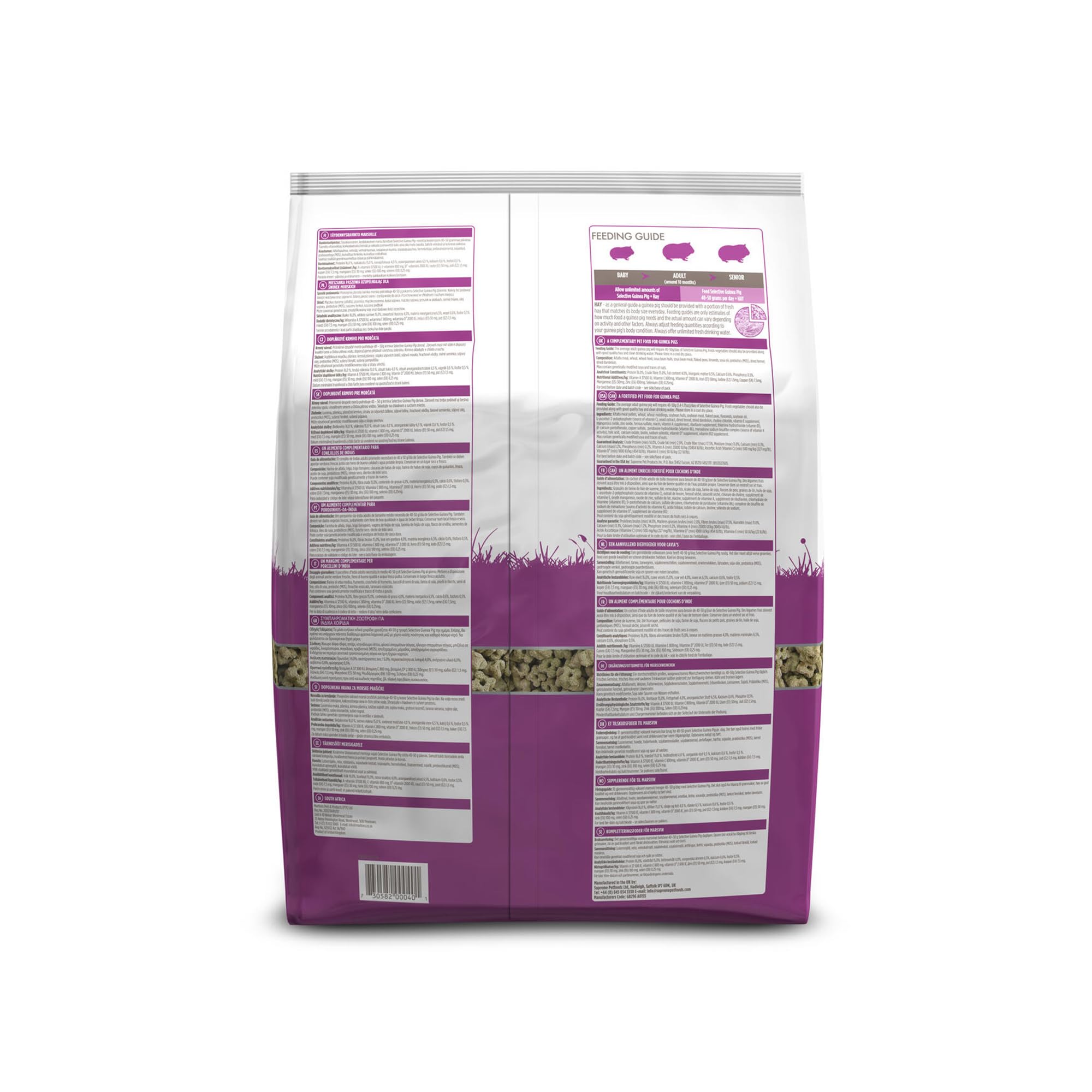 Supreme Petfoods Science Selective guinea pig daily portion ready-to-serve, encouraging routine feeding.